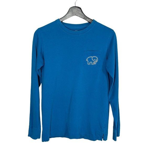 Ivory Ella Blue Long Sleeve Elephant Print Top Small - Picture 1 of 7
